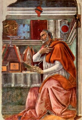 St. Augustine fresco depicting Boticelli in his study