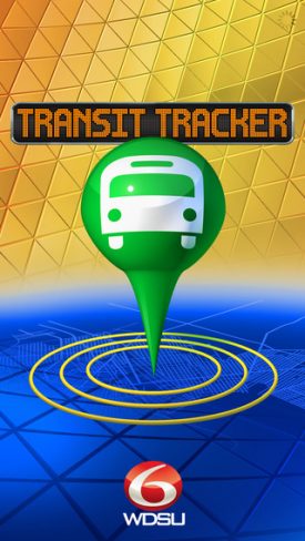 screen capture of the WDSU Transit Tracker app