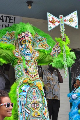 Aesthetic rivalry having displaced violence among Mardi Gras Indians, even "weapons" become objets d’art.