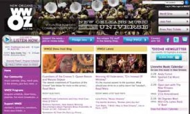 screenshot of the WWOZ.org home page