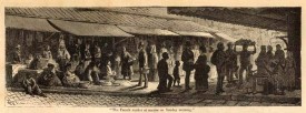 Illustration of French Market showing Native American presence