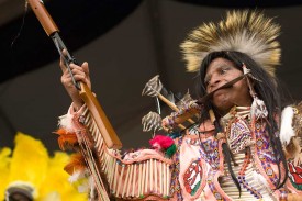 Little Walter Cook in Native American-style regalia at the 2010 New Orleans Jazz & Heritage Festival