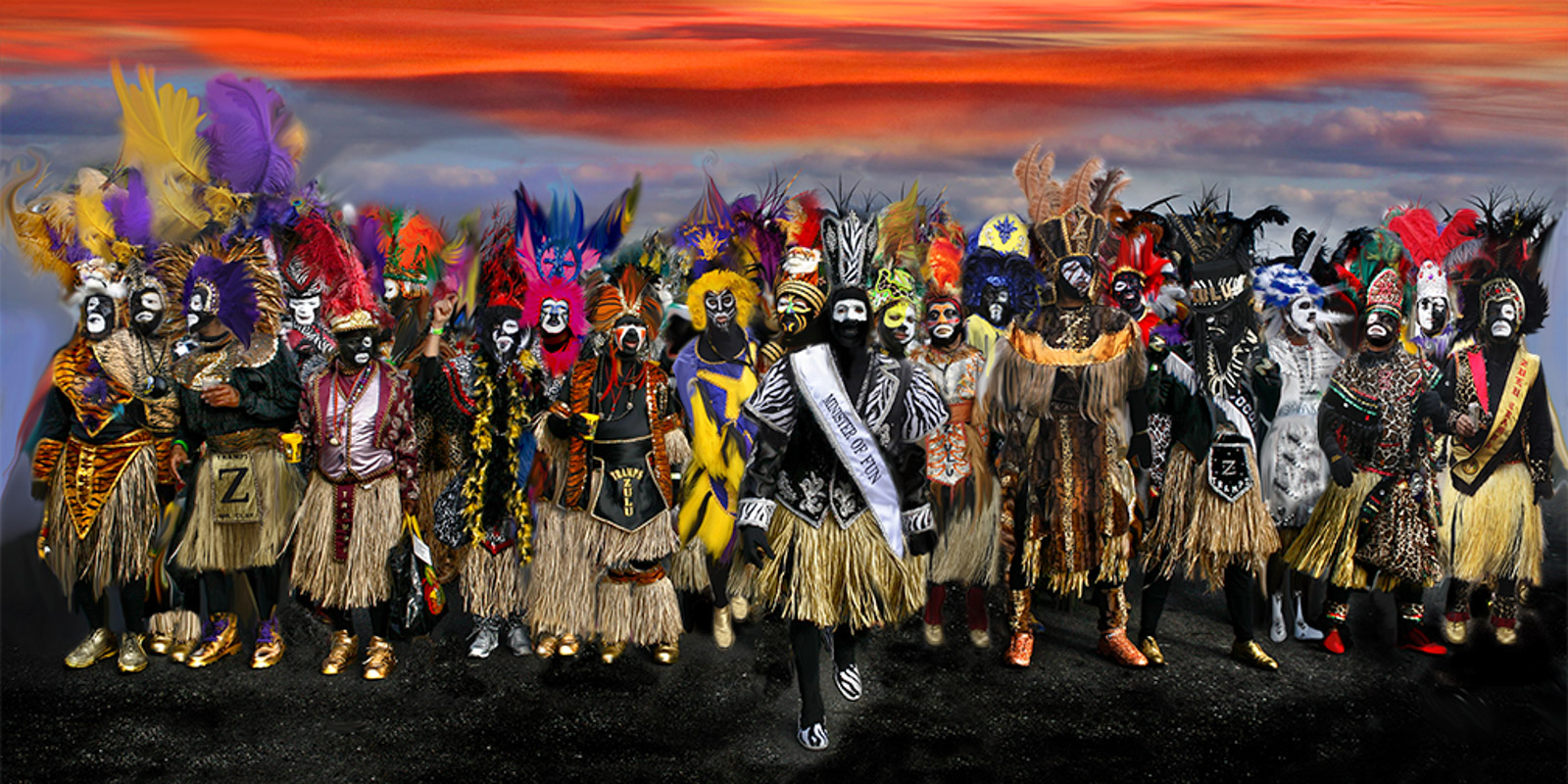 A collage of Zulu walking characters by photo artist Lisa DuBois