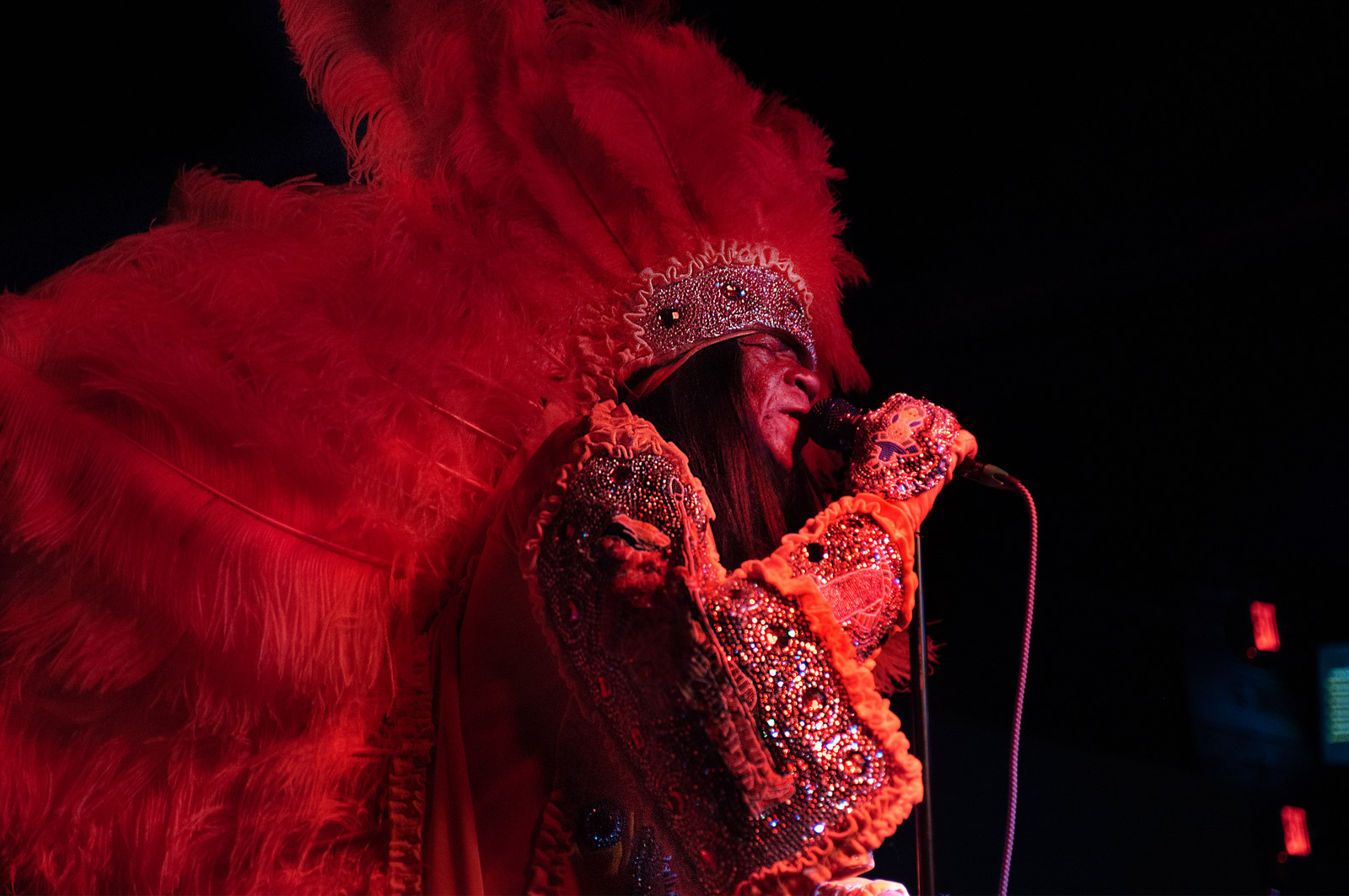 Big Chief Monk Boudreaux of the Golden Eagles performing at the Blue Nile