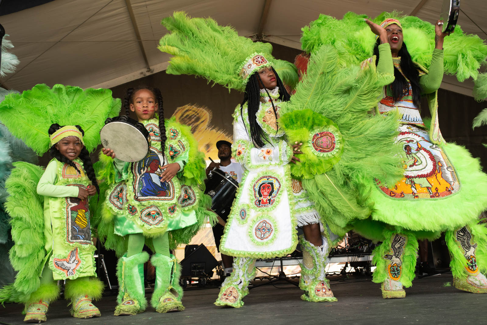 Creole Wild West Queens performing at the 2022 New Orleans Jazz and Heritage Festival